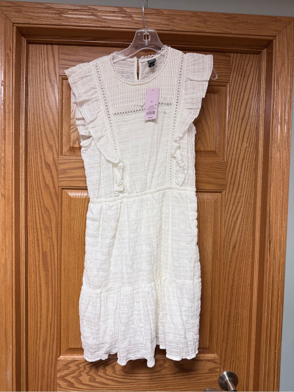 Wild Fable White Ruffle Sleeve Dress